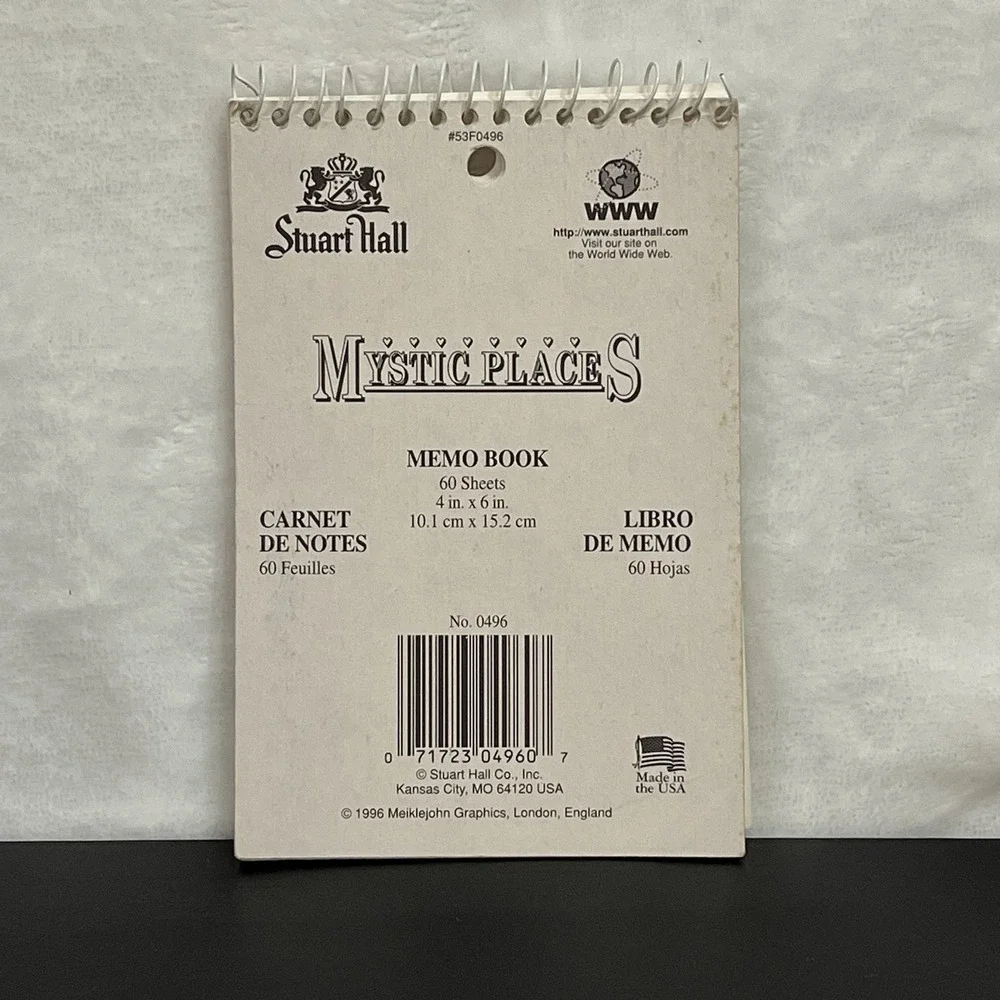 Vintage 1996 Stuart Hall Mystic Places Unicorn Waterfall Flip Spiral Notebook